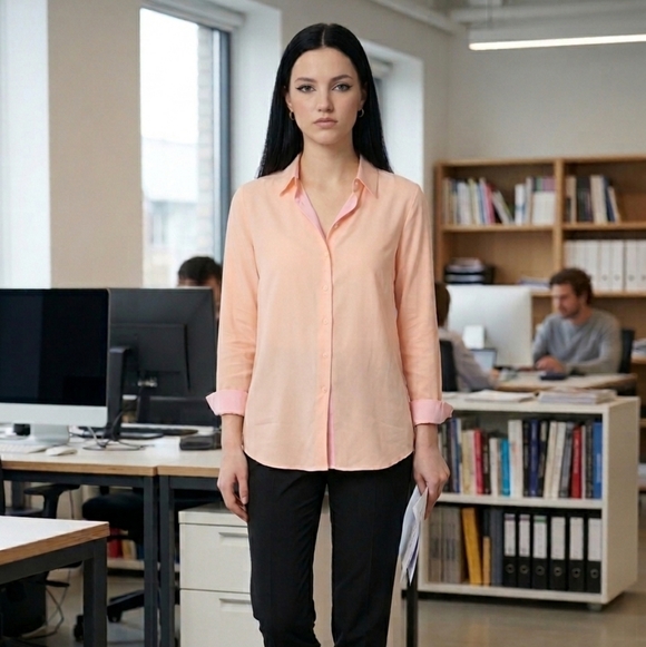 Uniqlo Tops - UNIQLO Pink Button Down Shirt Size S Soft Aesthetic Minimalist Classic Coquette
